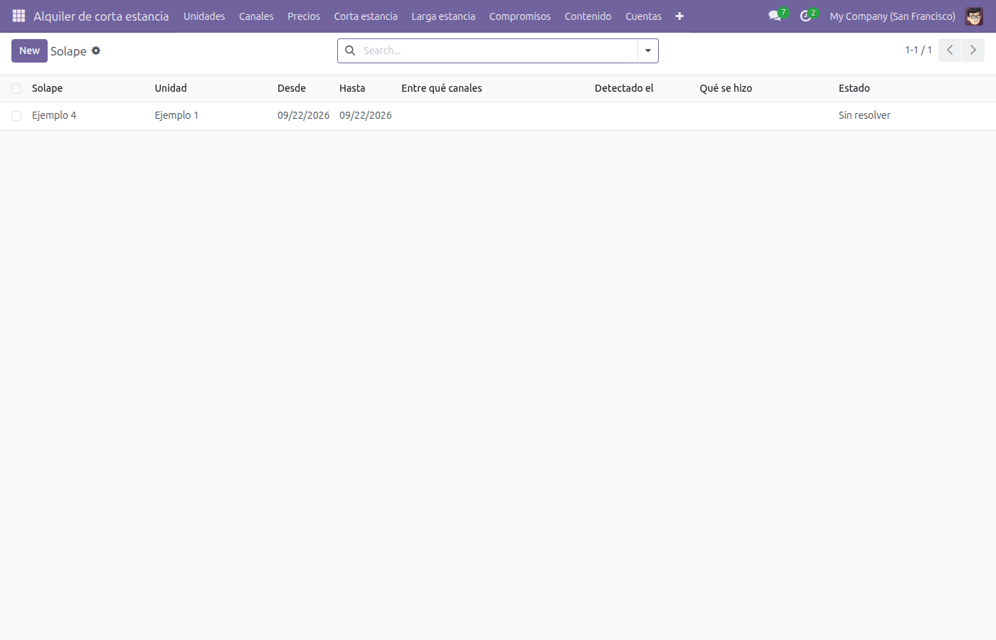 Lista de Solape